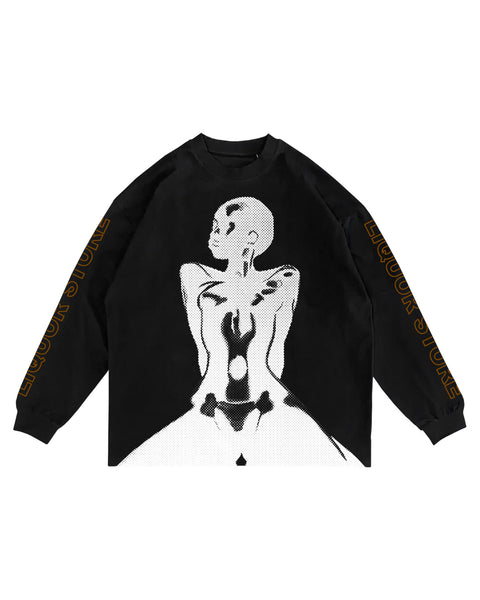 "Chocolate Drop" (Black) Long Sleeve Tee